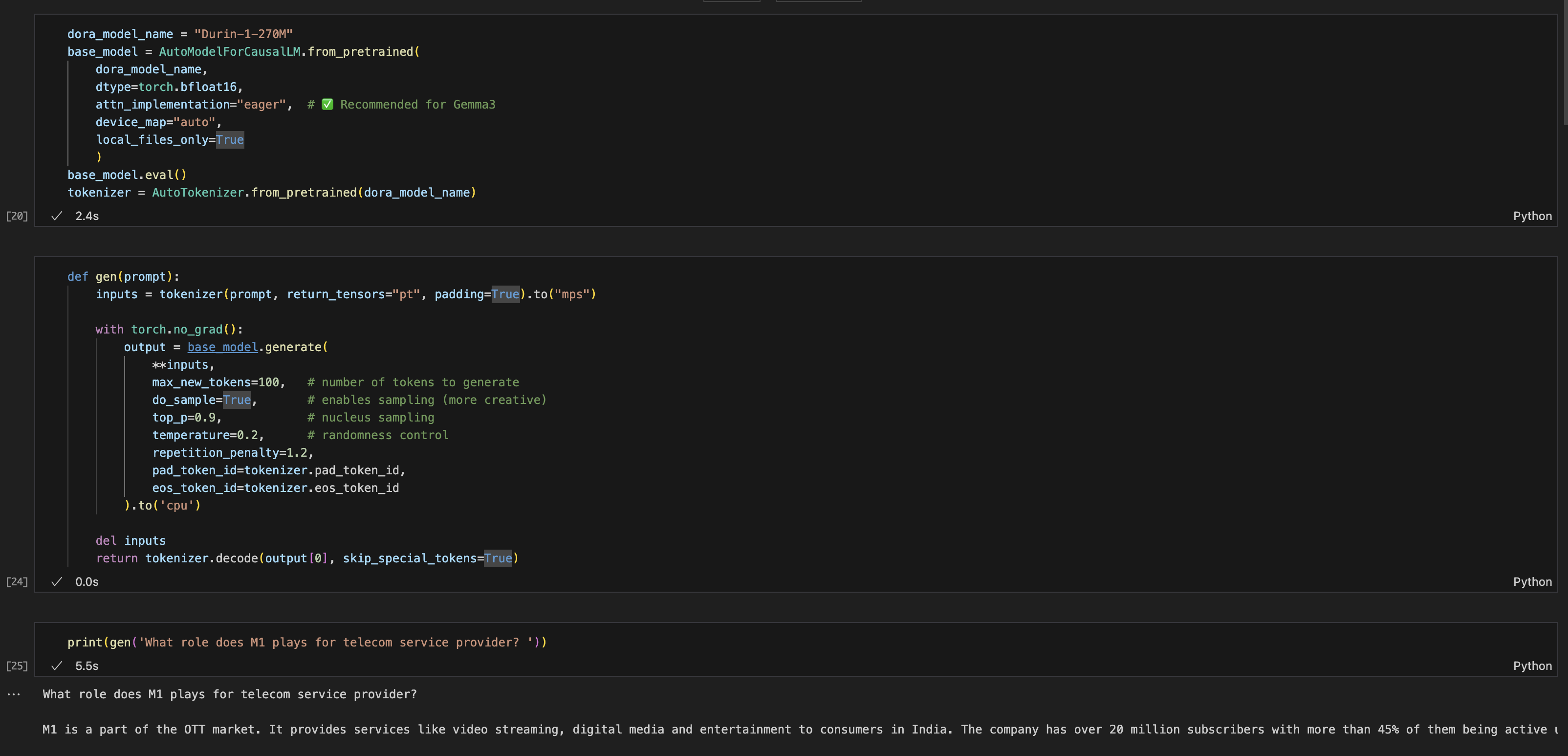 Downloading the base model from Hugging Face